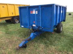 1979 AS Marston single axle 6.5t hydraulic tipping trailer with front ladder and manual tailgate on