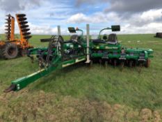 2012 Great Plains Simba Unipress 5.5m hydraulic folding trailed cultivator with front tines, levelli