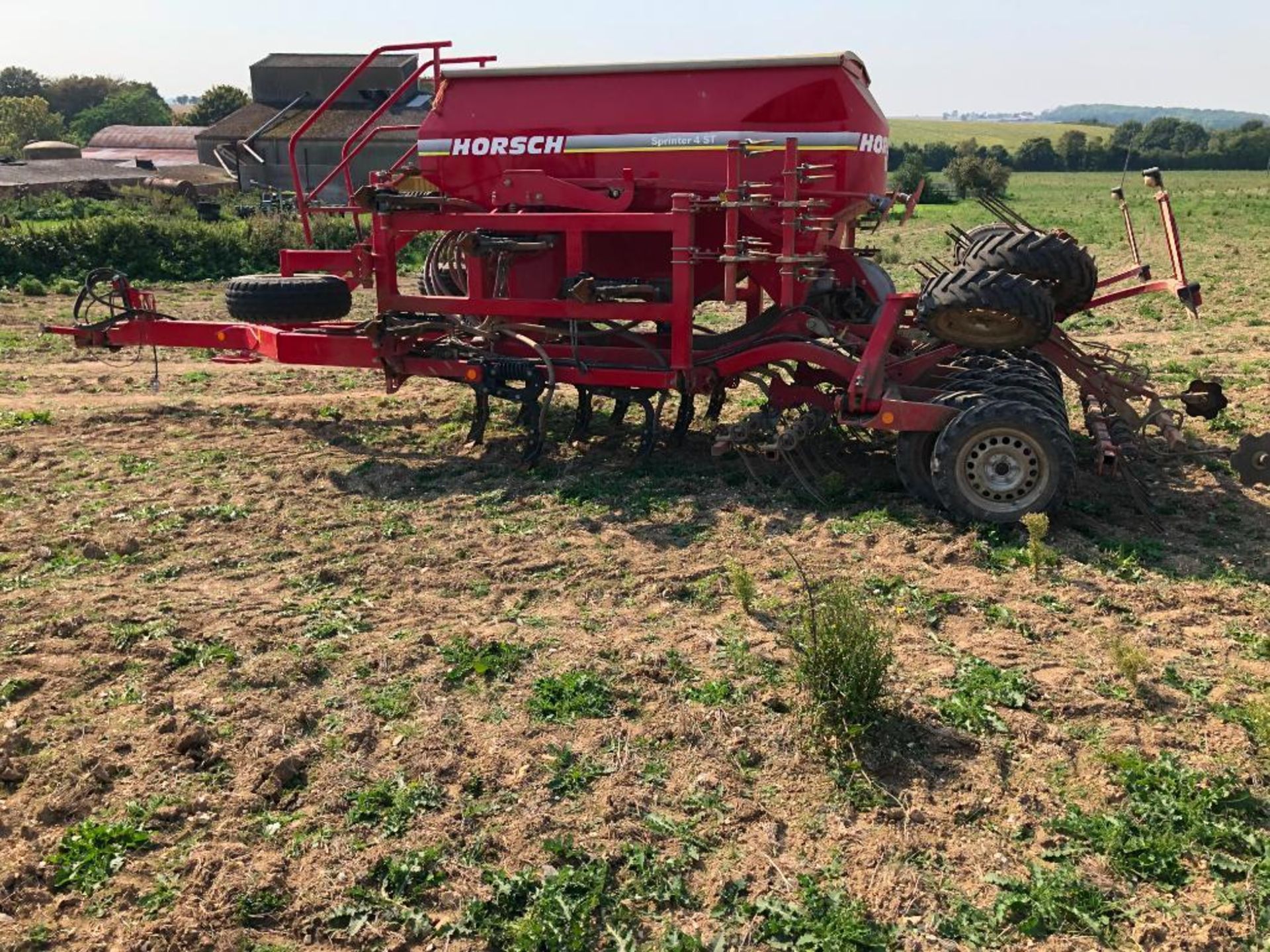 2012 Horsch 4ST Sprinter 4m hydraulic folding trailed drill with rear tyre packer and harrows. Seria - Image 6 of 13