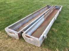 2No. Galvanised feed troughs