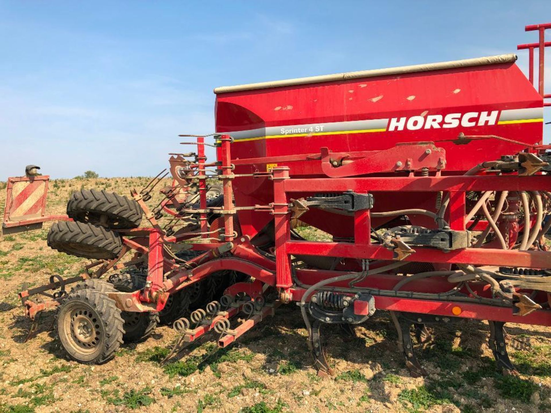 2012 Horsch 4ST Sprinter 4m hydraulic folding trailed drill with rear tyre packer and harrows. Seria - Image 4 of 13