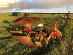 International Huard 2F reversible plough with bar points