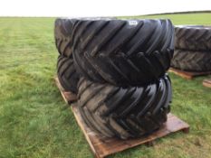 4No. 54x31.00-26 10 stud XPLY wheels and Terra tyres to fit JCB Fastrac