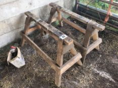 Pair wooden trestles