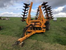 1994 Simba 2B 5m hydraulic folding discs with rear draw bar and hydraulic pipes. Model No: 0DH-2B-43