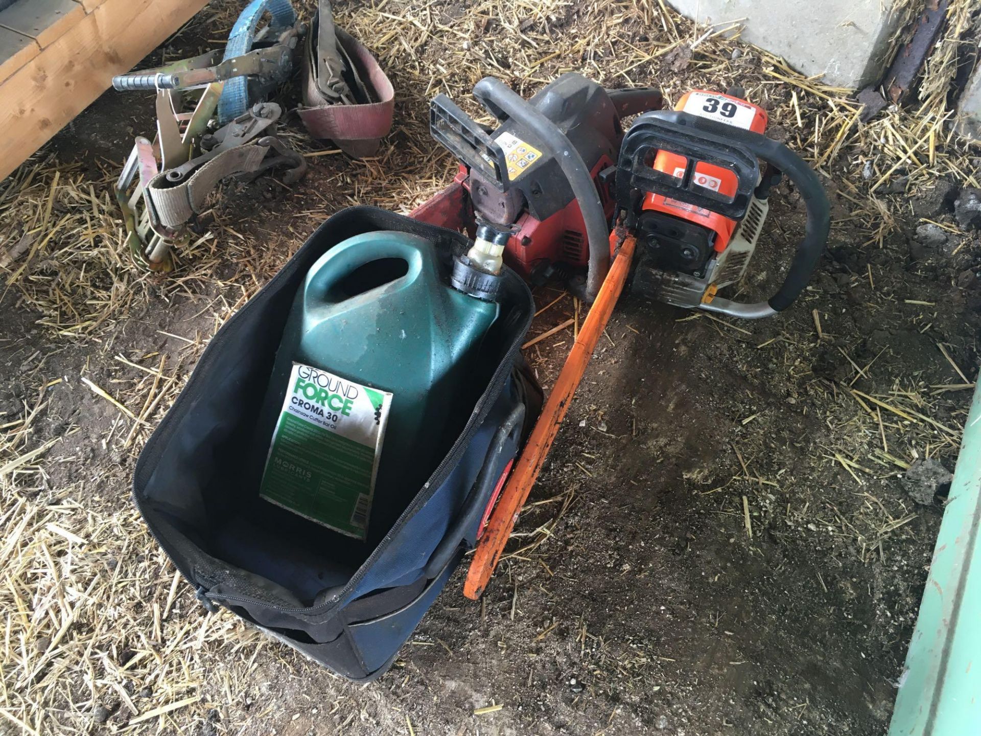 2No. chainsaws with oil and bag. NO VAT
