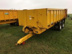 1996 Easterby Trailers ET14 12t twin axle grain trailer with sprung drawbar, hydraulic tailgate and