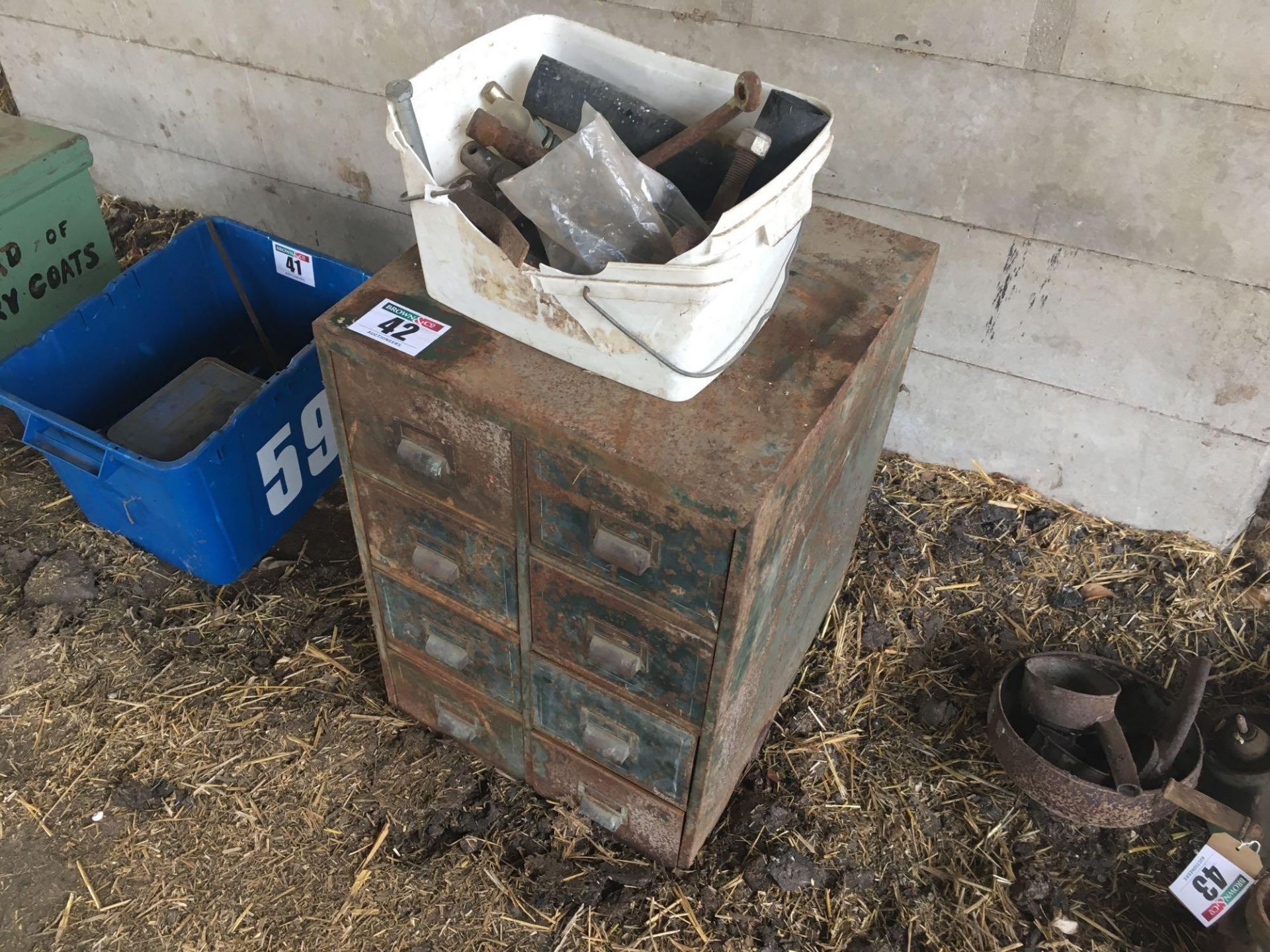 Cabinet with contents