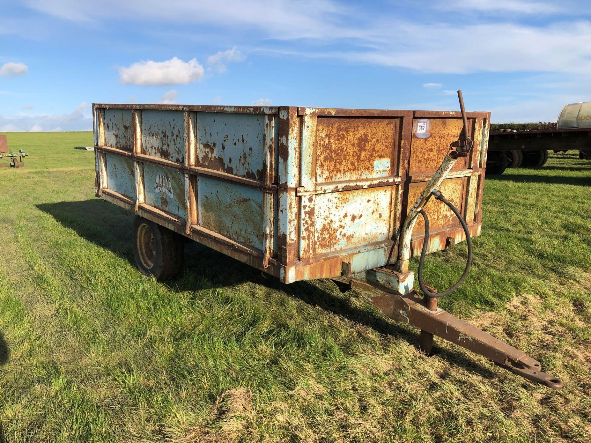 Weeks Plus 40 single axle hydraulic tipping trailer. Serial no: 23716 - Image 2 of 6