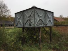 Galvanised water tank on stand - sold in situ