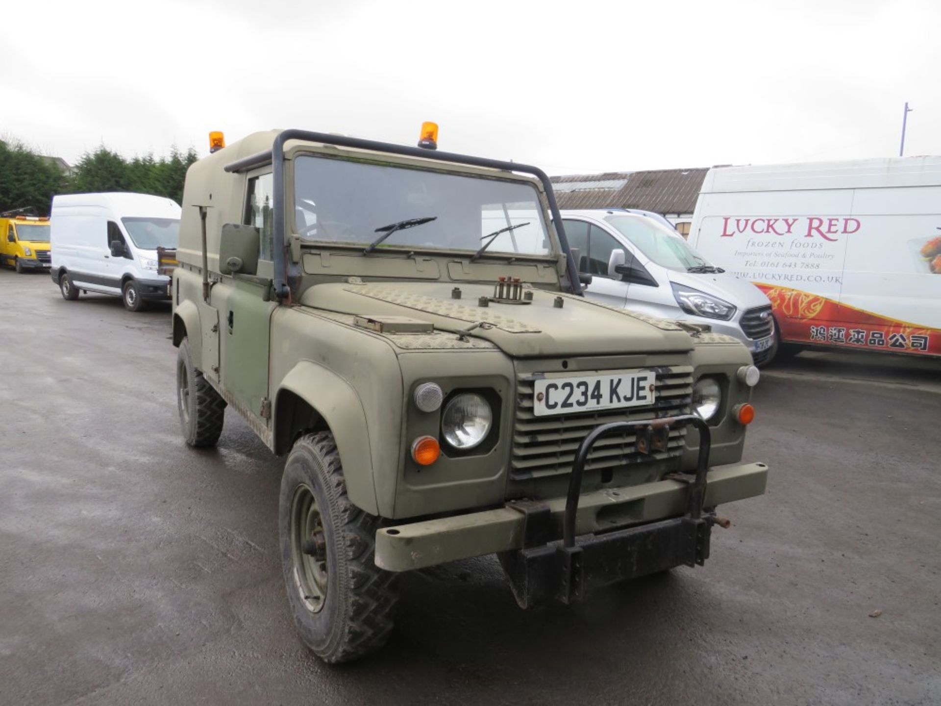 C reg LANDROVER DEFENDER 110 C/W SNOW PLOUGH, 1ST REG 12/85, TEST 01/21, 119034KM NOT WARRANTED,