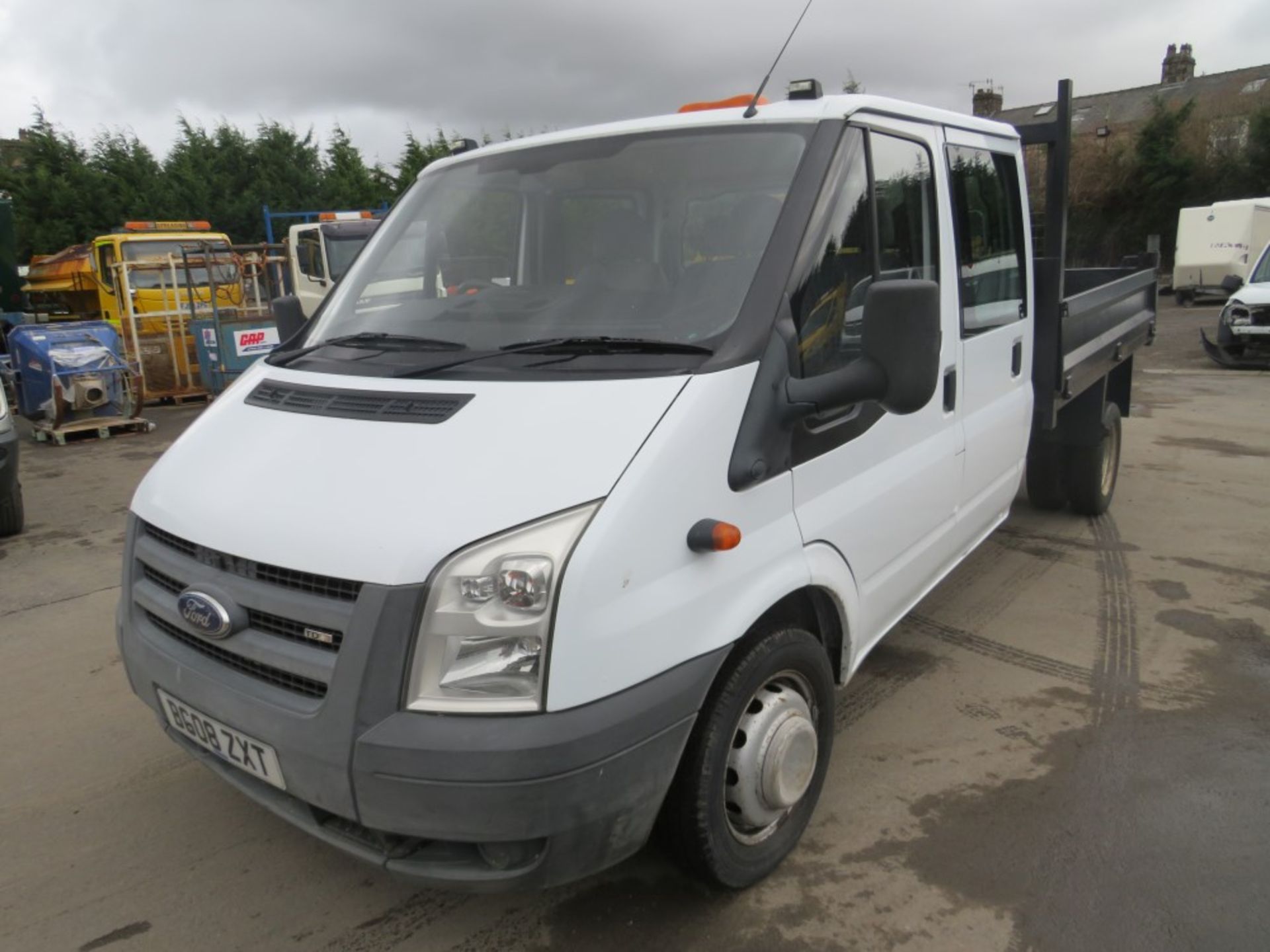 08 reg FORD TRANSIT 100 T350L D/C RWD TIPPER, 1ST REG 04/08, TEST 03/20, 66244M NOT WARRANTED, NO V5 - Image 2 of 5