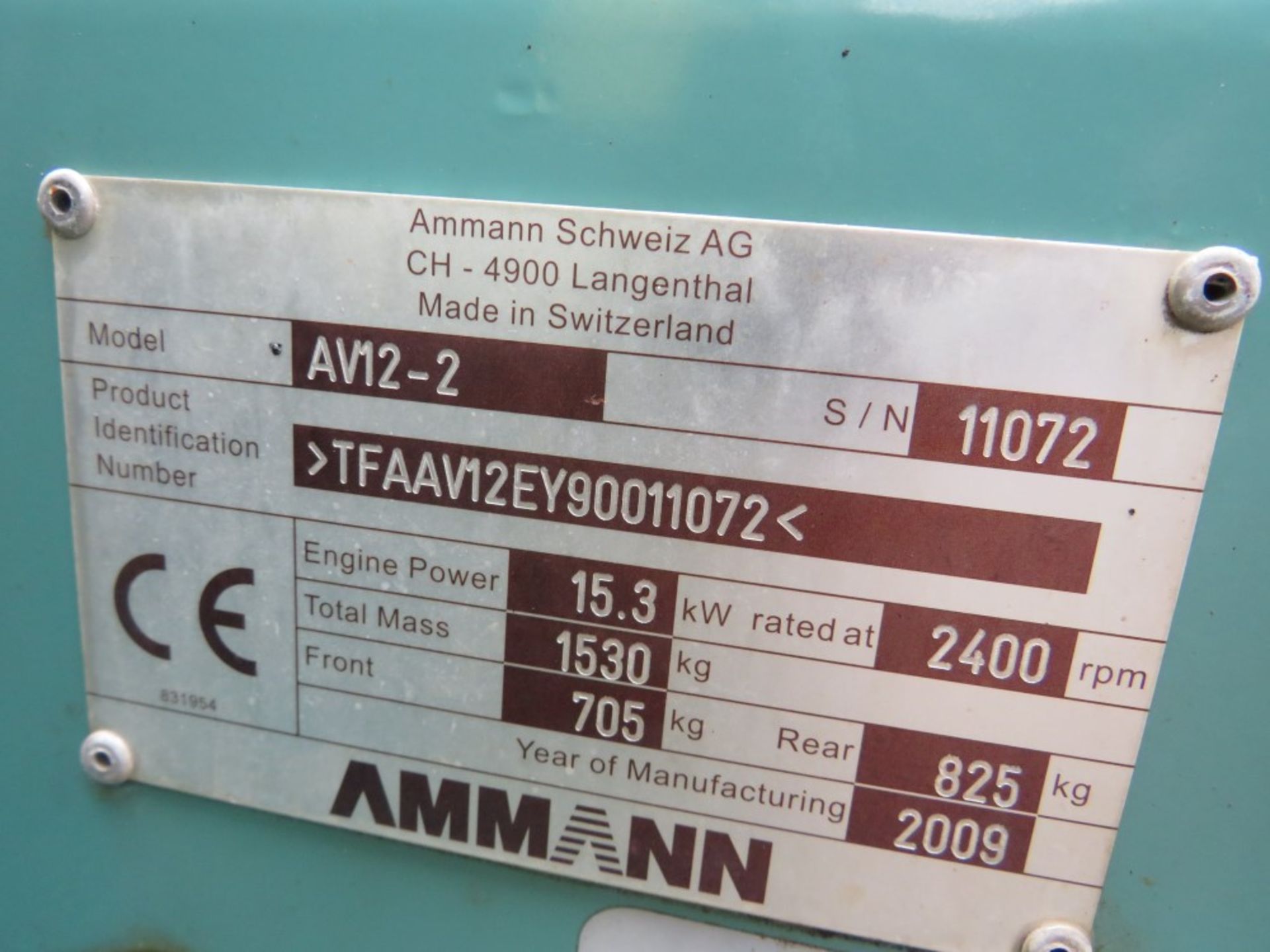 2009 AMMANN SCHWEIZ AV 12-2 ROLLER, 718 HOURS [+ VAT] - Image 5 of 5