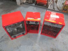 3 x INDUSTRIAL ELECTRIC FAN HEATERS [+ VAT]