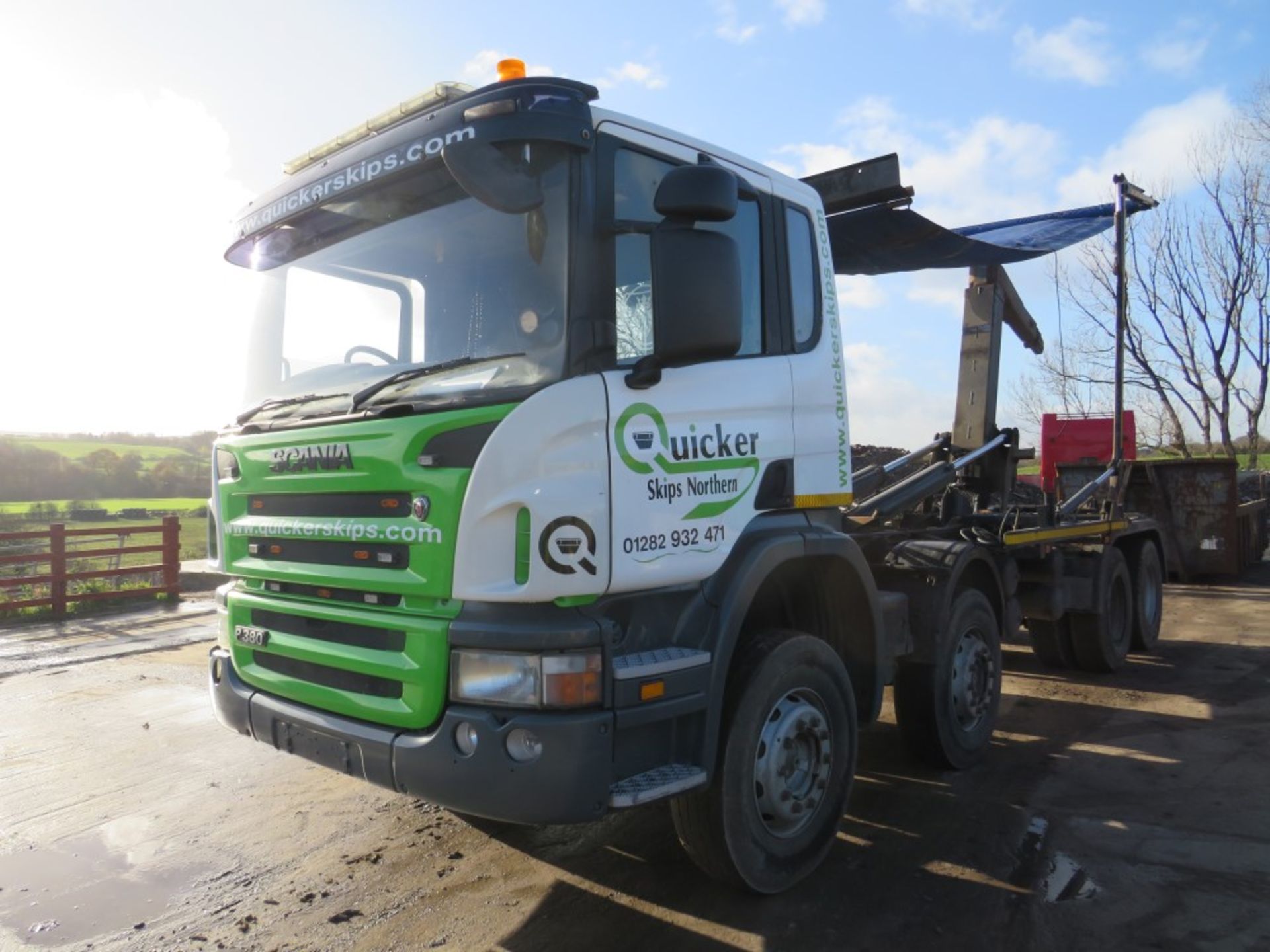 07 reg SCANIA P380 8 WHEEL HOOK LOADER C/W EASY SHEET (LOCATION BURNLEY) 1ST REG 06/07, TEST 09/