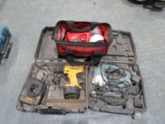 ERBAUER JIG SAW, DEWALT CORDLESS DRILL & MILWAUKI CORDLESS MULTI TOOL [NO VAT]