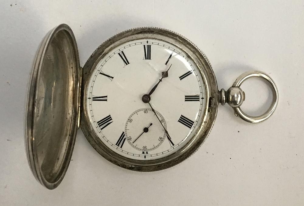 A hunter key wind pocket watch with Roman numerals to dial with subsidiary seconds at six, marked ' - Image 2 of 2