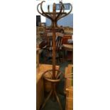 A bentwood coat rack, 180cmH