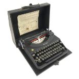 A vintage Oliver portable typrewriter in carry case