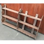 Two oak hanging spice racks, both approx. 51cmW