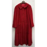 A 1960s red Lachasse London ladies wool coat
