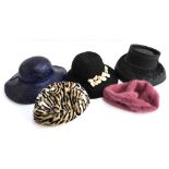 A Harrod's 1950s hat; together with others including Kangol