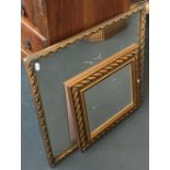 Two gilt framed mirrors, 42x37cm and 61x55cm