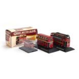 Three die cast double decker buses, a 3 Axle QI Trolley Bus 'Great British Buses', a London