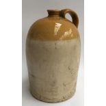 A large stoneware flagon with loop handle, marked 'Hawley, Bristol, 2', 37cmH