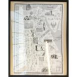 A framed map of Ancient Egypt, 'Das Alte Aegypten', 89x69cm; together with a plaster cast of an