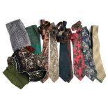 A quantity of vintage ties to include Christian Dior, Knotters, etc; together with a wool scarf by