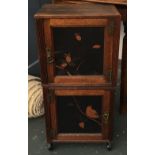 An early 20th century Japanned cupboard, 75cmH