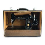 A Singer 99K sewing machine in carry box, model no. EM494907