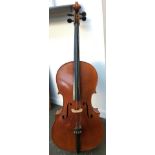A cello and bow in soft case