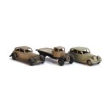 A Meccano ltd Dinky Toy Triumph 1800 Saloon (40b), a Dinky toy Rover Streamlined Saloon (36d), Dinky