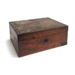 A 19th century mahogany writing box with vacant brass plaque, 30cmW