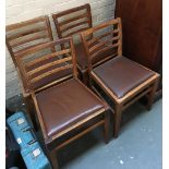 Four oak ladderback kitchen chairs