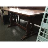An oak refectory style table, 168cmW