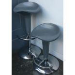 Two designer kitchen gas lift bar stools