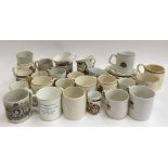 A lot of commemorative mugs and saucers