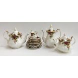 A small quantity of Royal Albert 'Old Country Roses' to include two teapots, a coffeepot, coffee