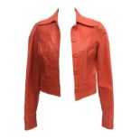 A vintage red leather Betty Barclay jacket, UK 10 (38)