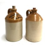 Two stoneware flagons with loop handles, one marked for Richardson Bros., Salisbury, each 26.5cmH