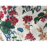 Four large rolls of fabric: Colfax & Fowler 'Lilies and Geraniums'; Colfax & Fowler 'Barmouth';