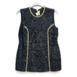 A 1960s Frampear wool and sequin tunic top (40); a 1940s beaded black dress; a 1940s 'London Town'