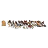 A large selection of lead and metal farm animals, vehicles and figurines, to include Britains,