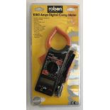 An 1000 amp digital clamp meter, manufactured by Rolson