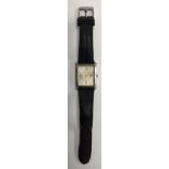 A Pierre Cardin men's watch, model no. p016, Quartz movement with stainless steel back and leather