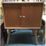 A G-Plan record cabinet with two internal divisions, 55cmW