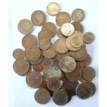 A selection of approx. 59 French centime and franc coins, dates ranging from 1963-1994